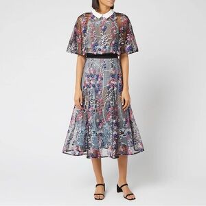 Self-portrait Floral Vine Midi Dress